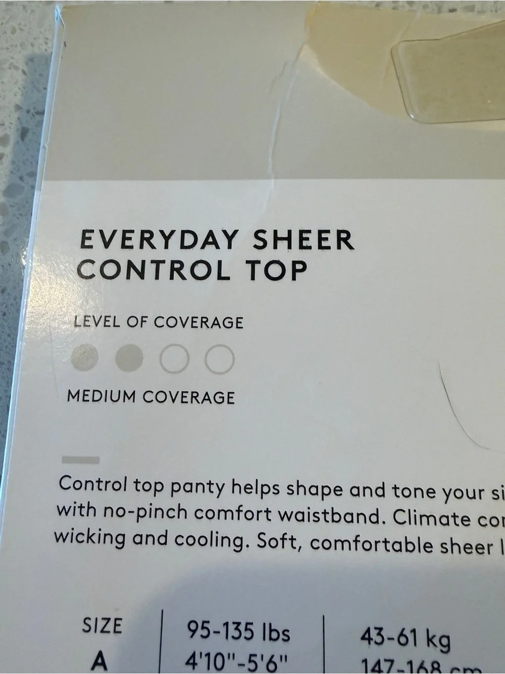 Nordstrom Rack Everyday Sheer Control Top Pantyhose Size A Lot of 2